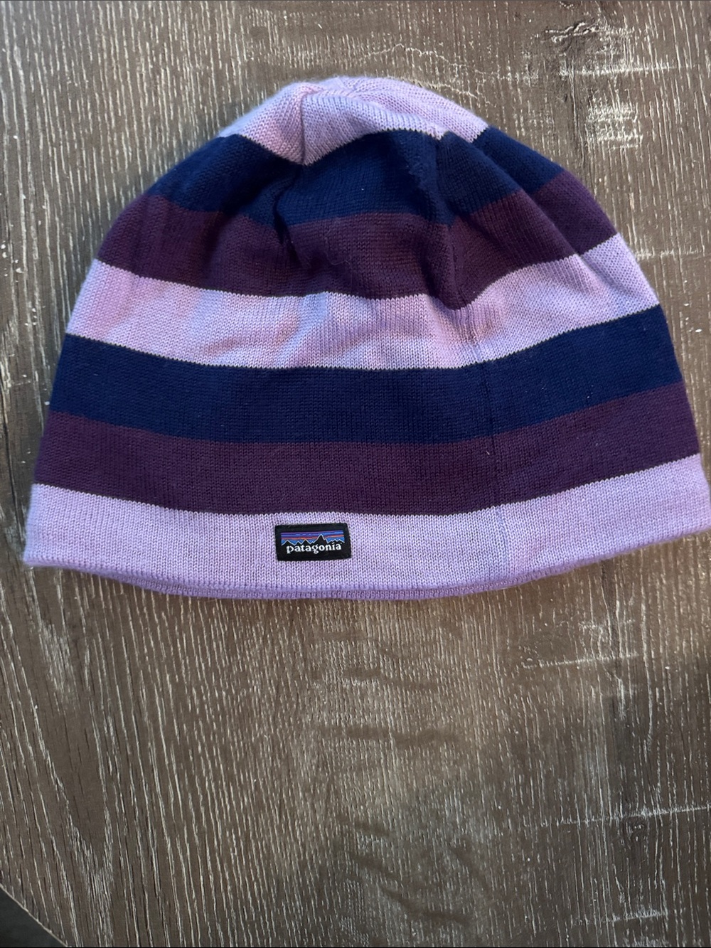 Patagonia Kids Striped Knit Beanie - Lavender, Navy & Plum